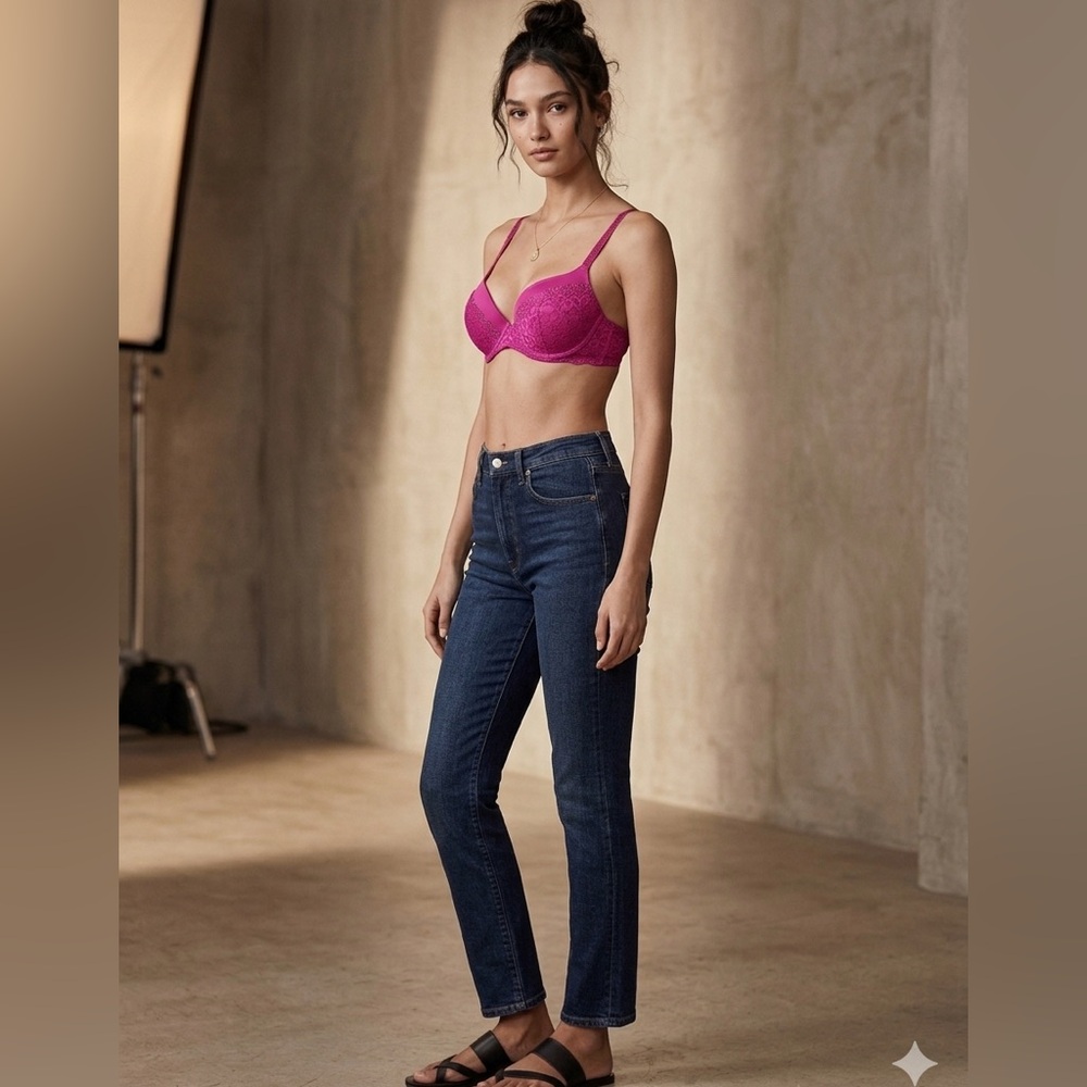 Victorias Secret lightly lined, DEMI push up magenta 32D convertible 🎀EUC🎀​